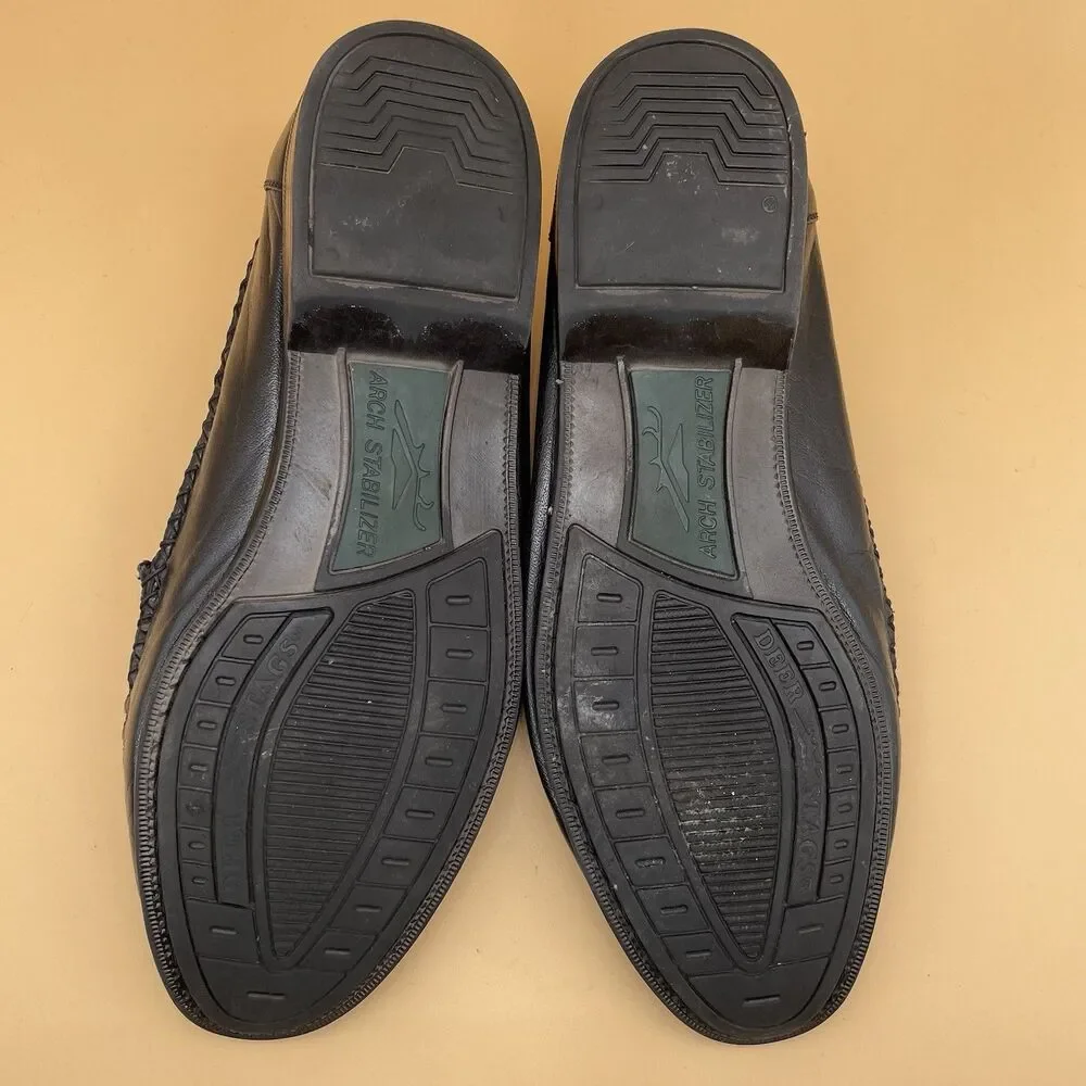 Deer Stags Palermo Leather Loafers Men's Size 10.5 M Black Weave Comfort Arch